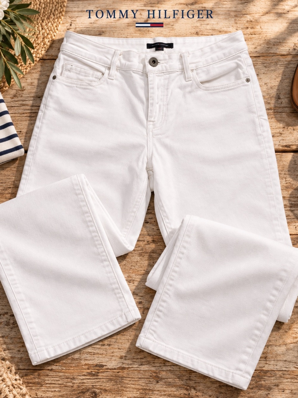 Tommy Hilfiger Greenwich Straight White Jeans Size 8